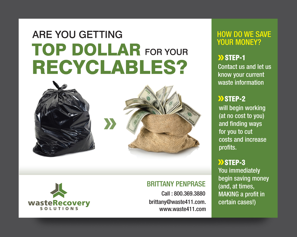 Postcard Design by rkailas for Waste Recovery Solutions | Design #3889080