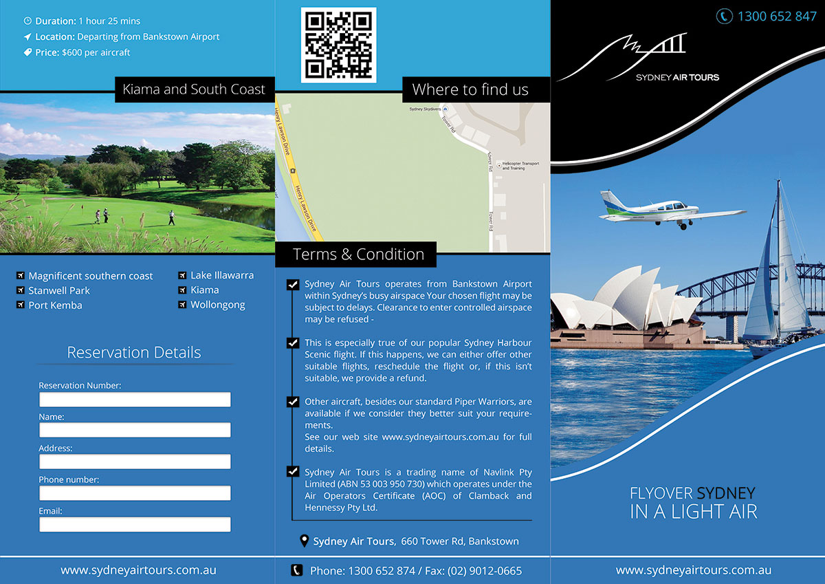 Brochure Design by Tariq Shamim for Sydney Air Tours | Design #3897209