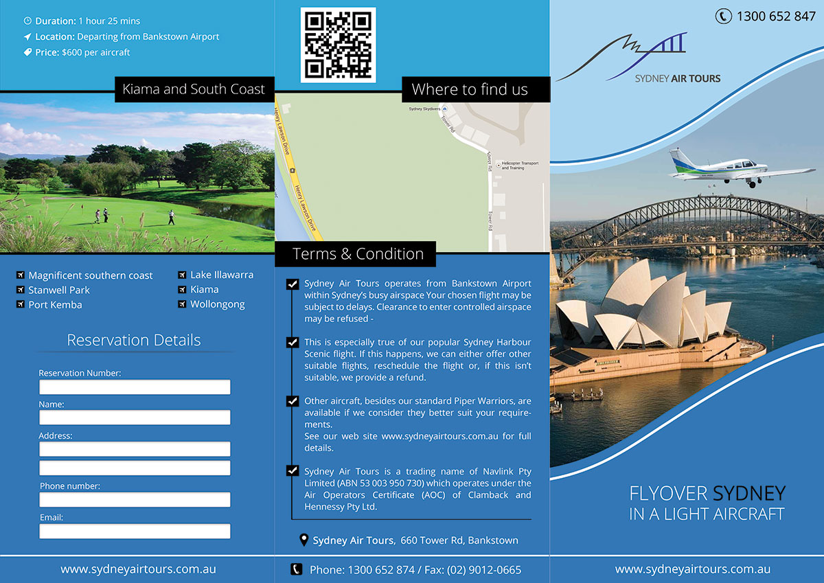 Brochure Design by Tariq Shamim for Sydney Air Tours | Design #3904353