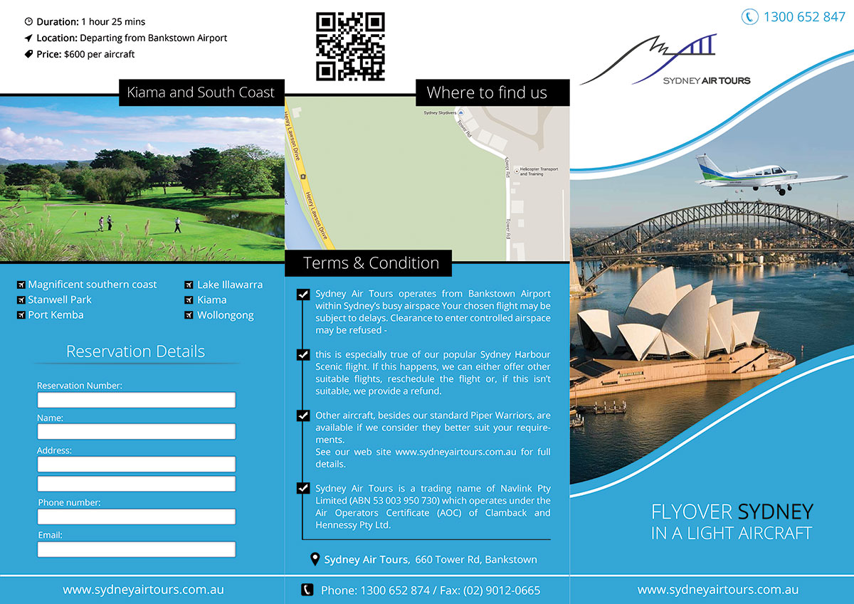 Brochure Design by Tariq Shamim for Sydney Air Tours | Design #3904364
