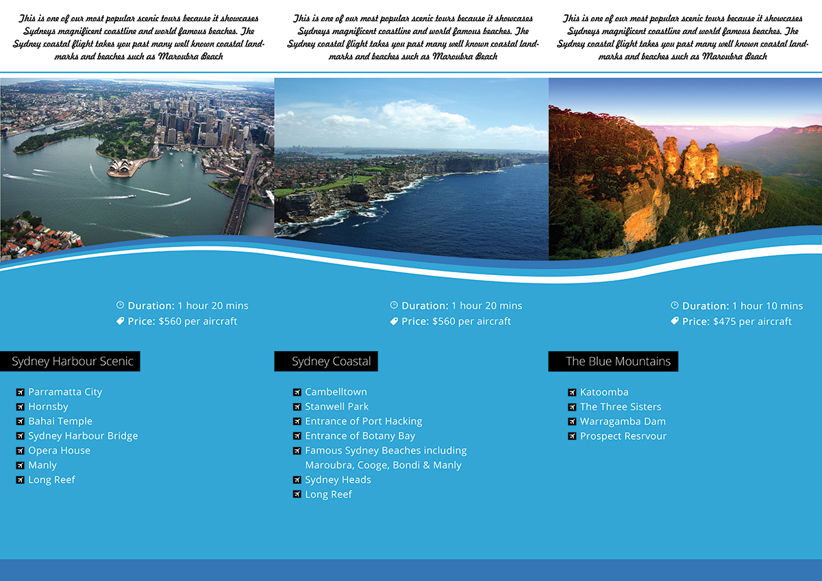 Brochure Design by Tariq Shamim for Sydney Air Tours | Design #3909892