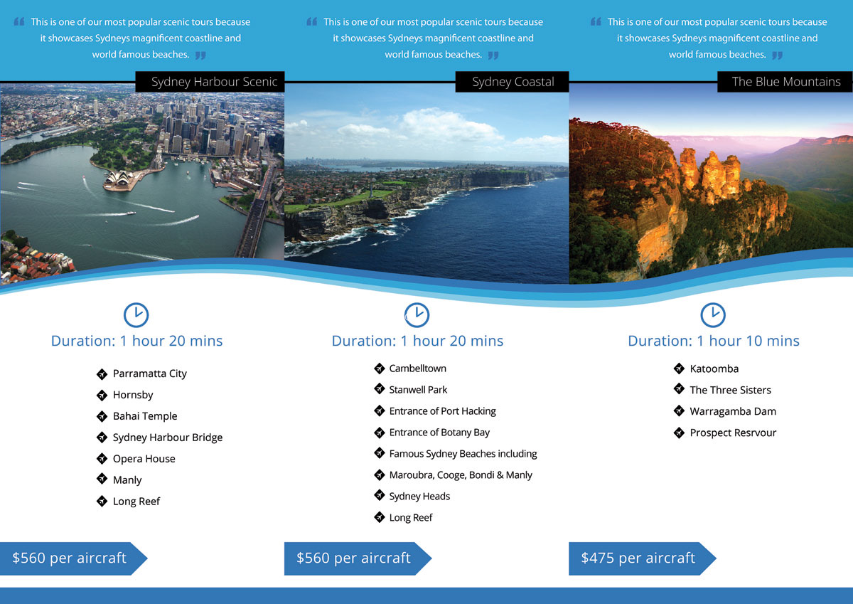 Brochure Design by Tariq Shamim for Sydney Air Tours | Design #3919148