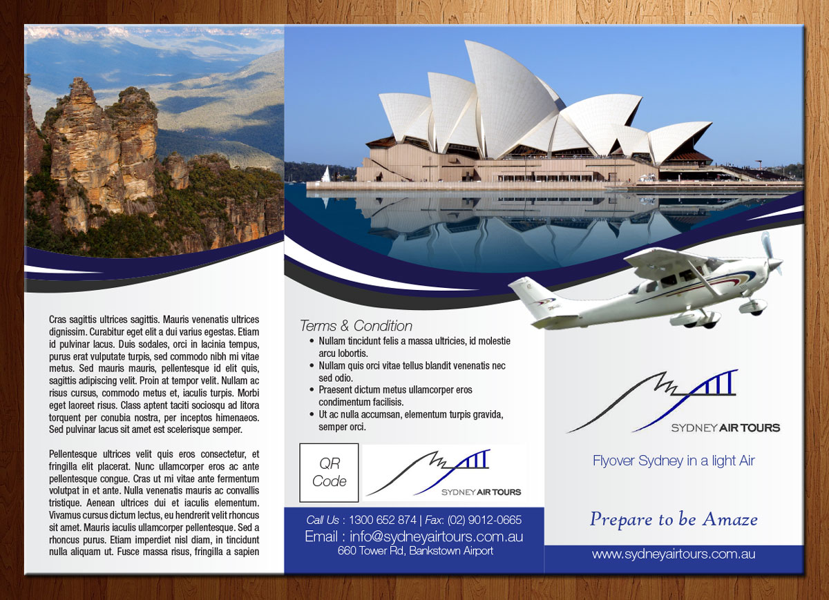 Brochure Design by theblueart for Sydney Air Tours | Design #3897226