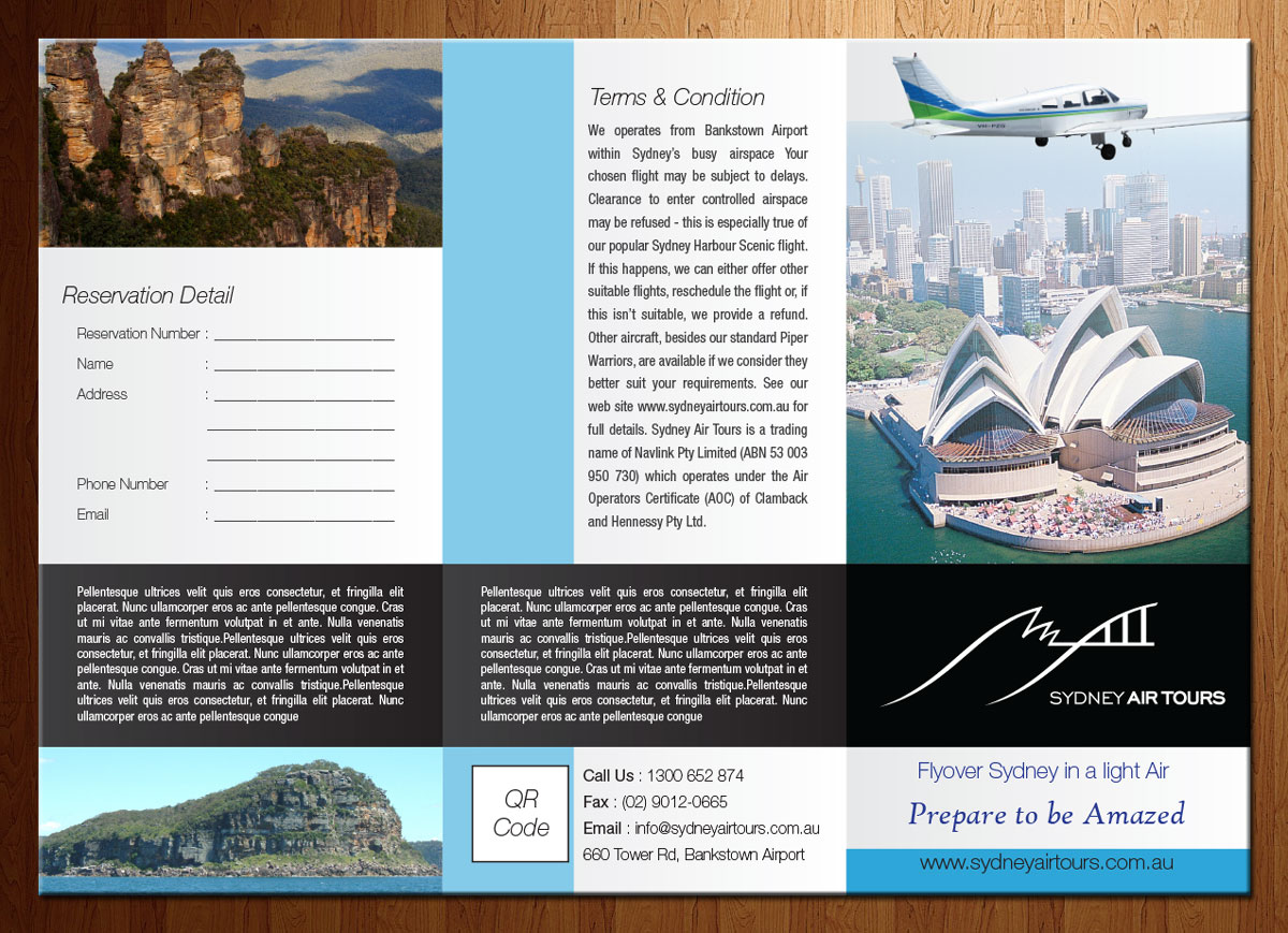 Brochure Design by theblueart for Sydney Air Tours | Design #3904445