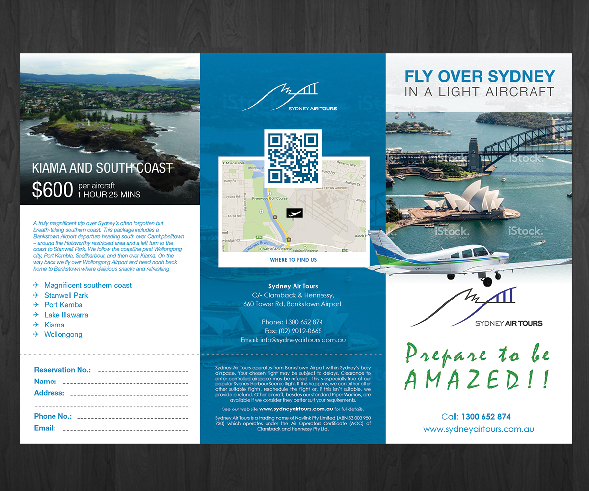 Brochure Design by Deip designs for Sydney Air Tours | Design #3921272