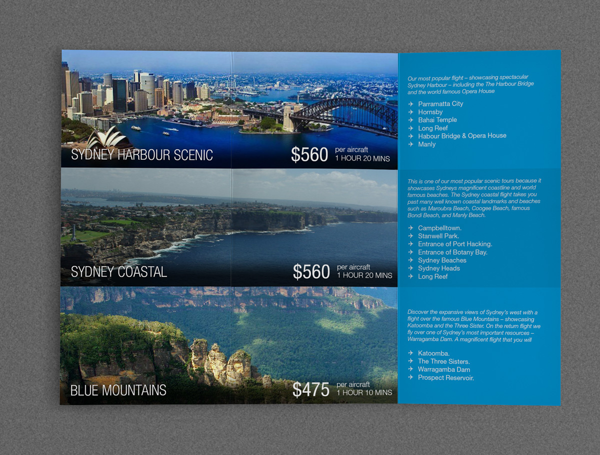 Brochure Design by Deip designs for Sydney Air Tours | Design #3921274