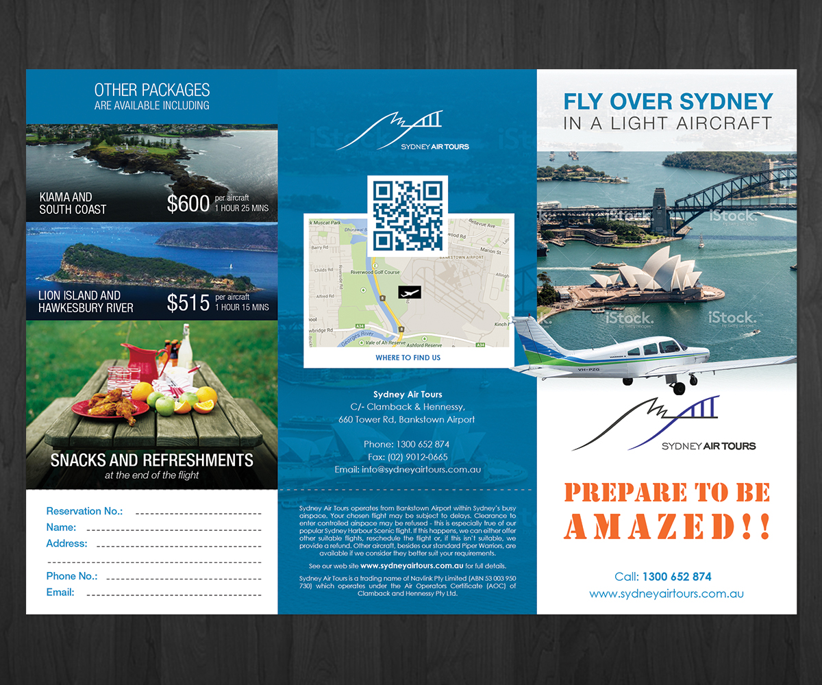 Brochure Design by Deip designs for Sydney Air Tours | Design #3922092