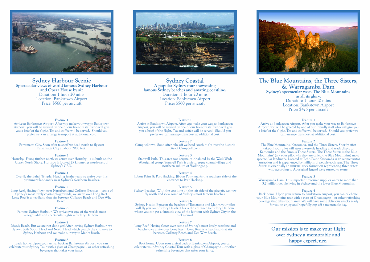 Diseño de Brochure por barinix para Sydney Air Tours | Diseño #3886994