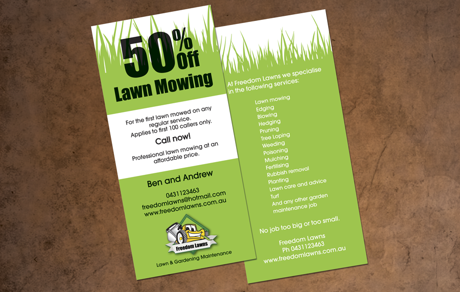 Flyer Design by Kim for Freedom Lawns | Design #1051607