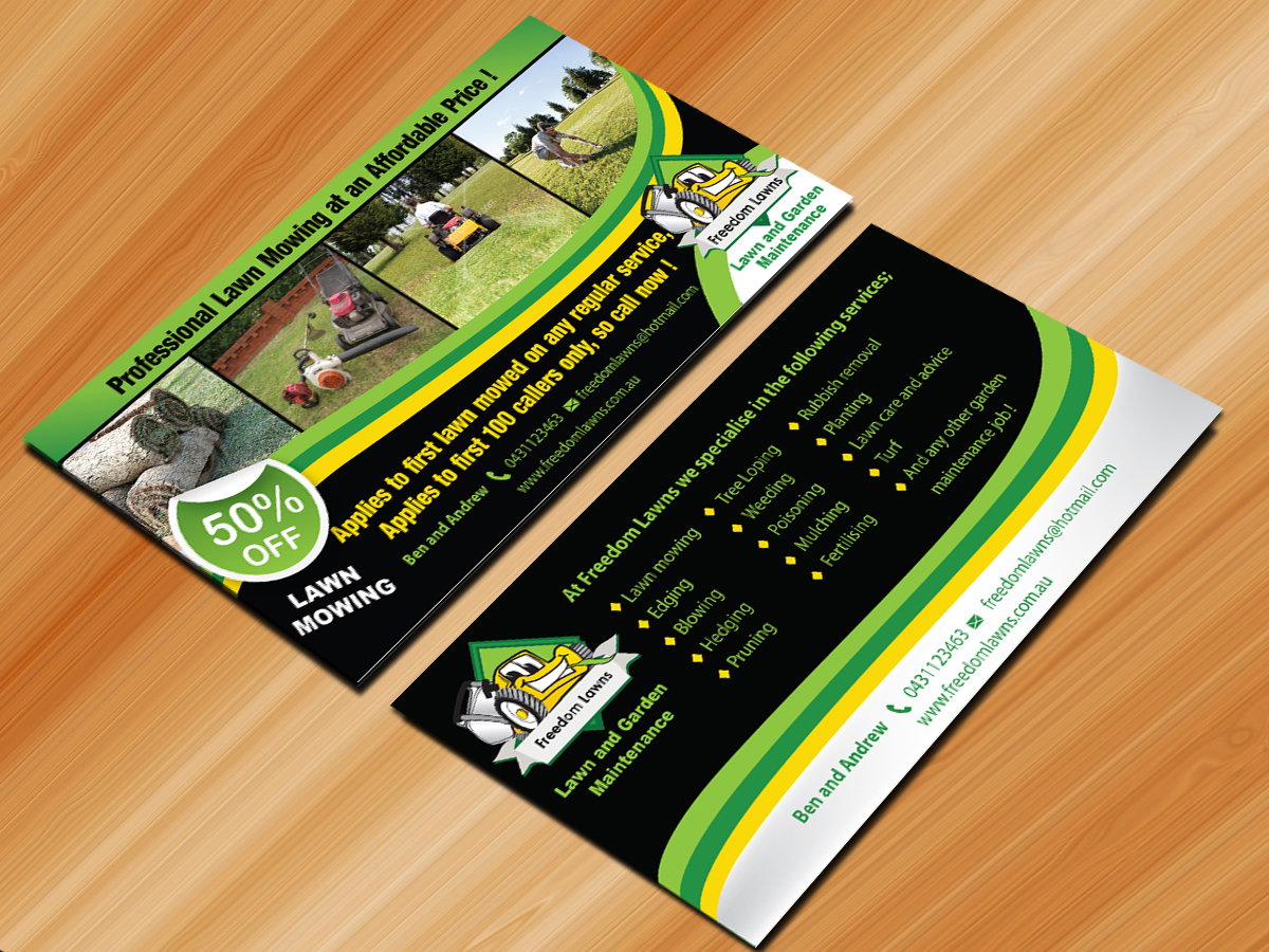 Flyer Design by Sarmishtha Chattopadhyay_loginchange for Freedom Lawns | Design #1047572