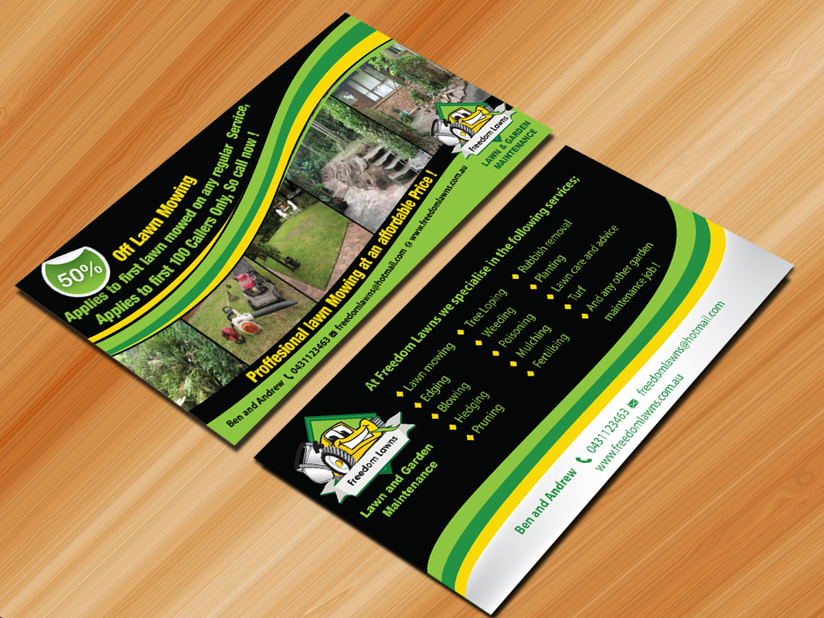 Flyer Design by Sarmishtha Chattopadhyay_loginchange for Freedom Lawns | Design #1052272