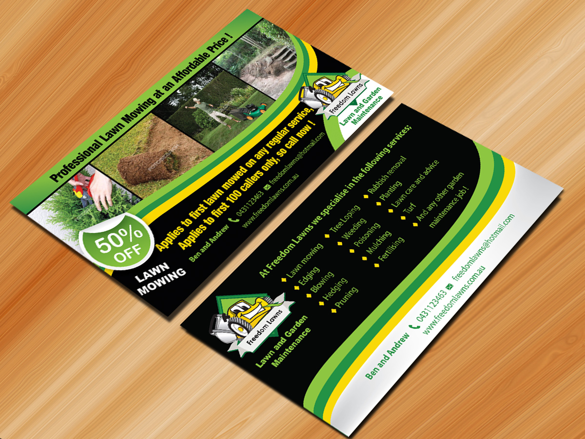 Flyer Design by Sarmishtha Chattopadhyay_loginchange for Freedom Lawns | Design #1061607