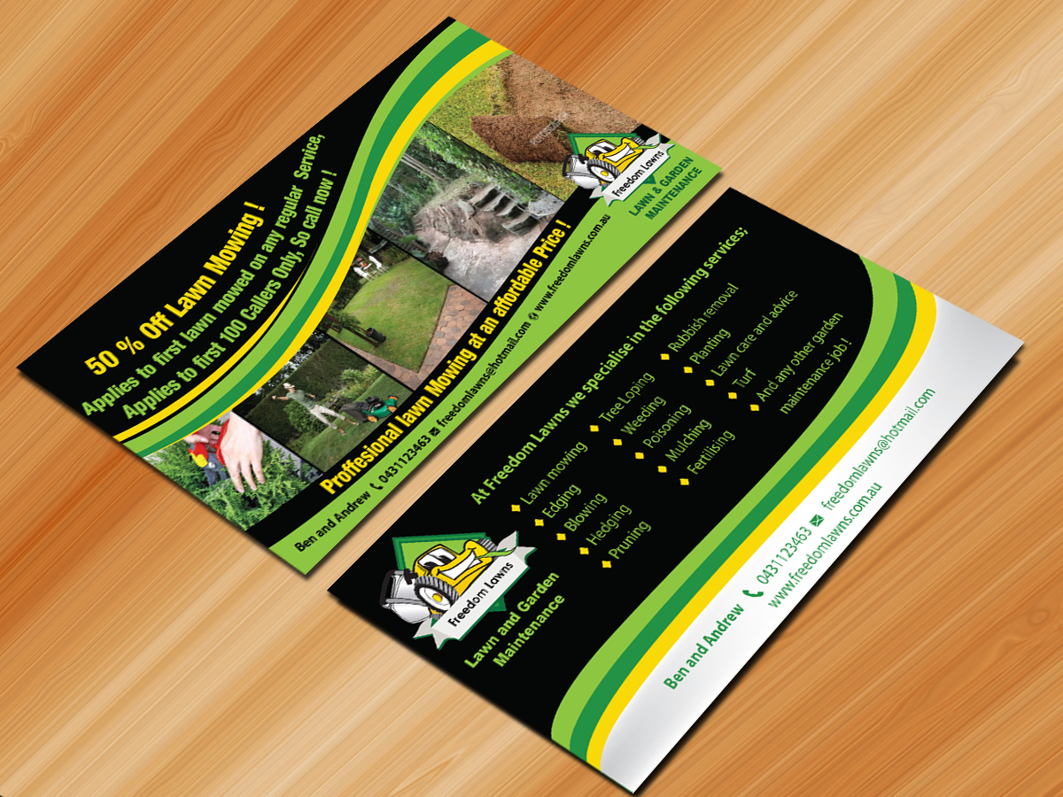 Flyer Design by Sarmishtha Chattopadhyay_loginchange for Freedom Lawns | Design #1061660