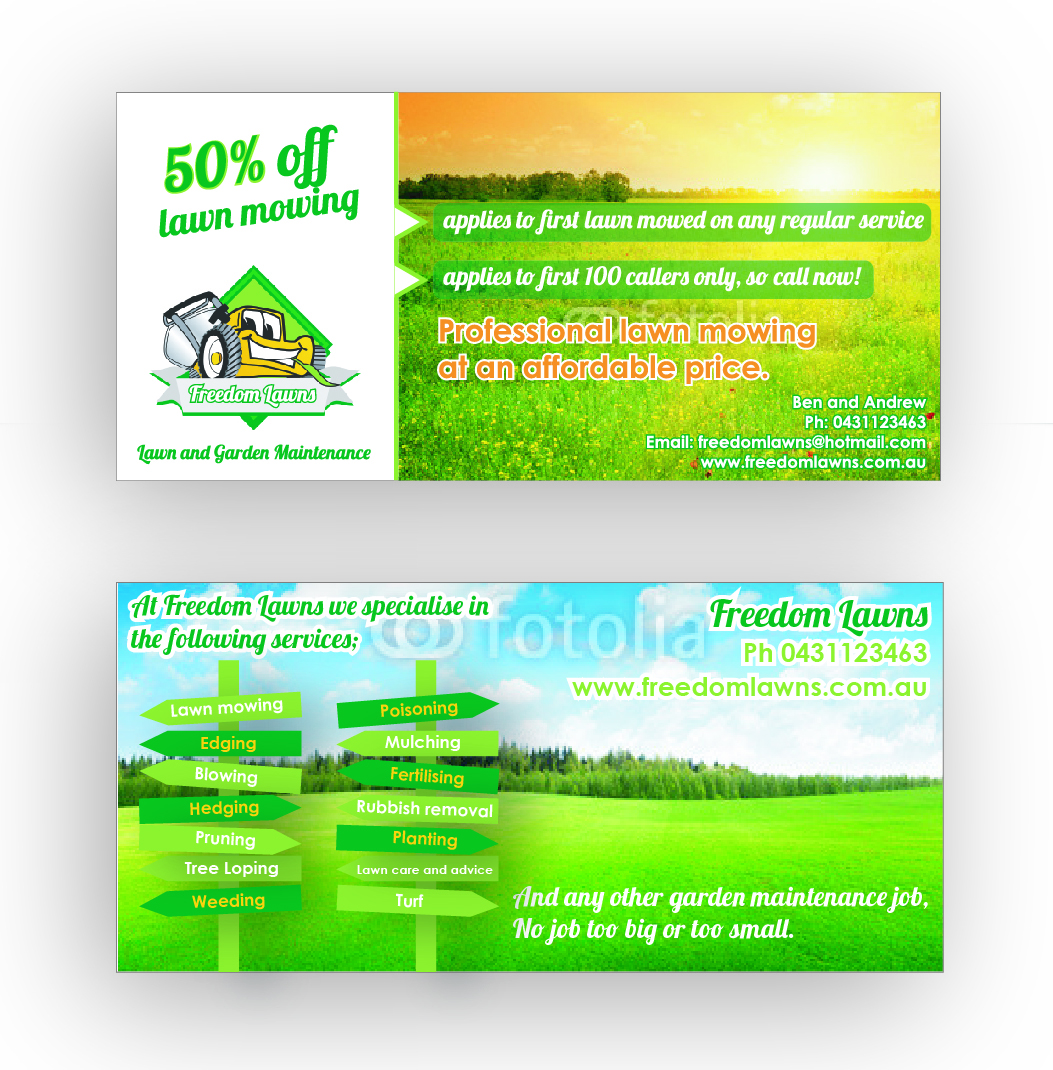 Flyer Design by DAStudioDesigns for Freedom Lawns | Design #1049040