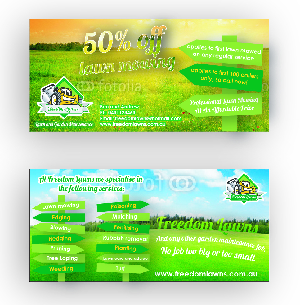 Flyer Design by DAStudioDesigns for Freedom Lawns | Design #1052605