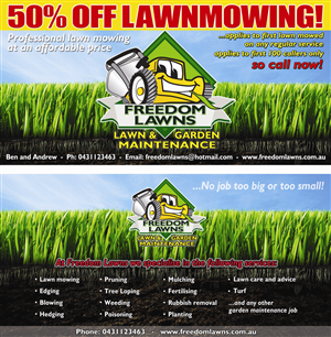 Flyer Design by Pixelgarden Design for Freedom Lawns | Design: #1032138