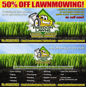 Design de Flyer par Pixelgarden Design pour Freedom Lawns | Design #1037806