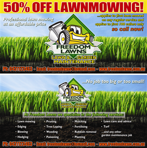 Flyer Design by Pixelgarden Design for Freedom Lawns | Design: #1037834