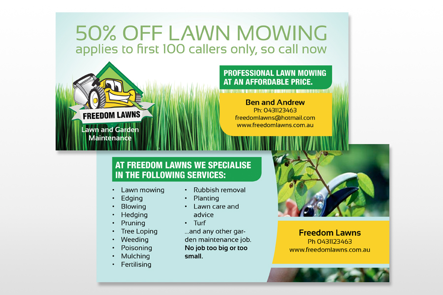 Flyer Design by kek balna for Freedom Lawns | Design #1044791