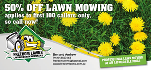 Flyer Design by kek balna for Freedom Lawns | Design: #1047358