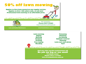 Design de Flyer par Jo Hooper pour Freedom Lawns | Design #1045173