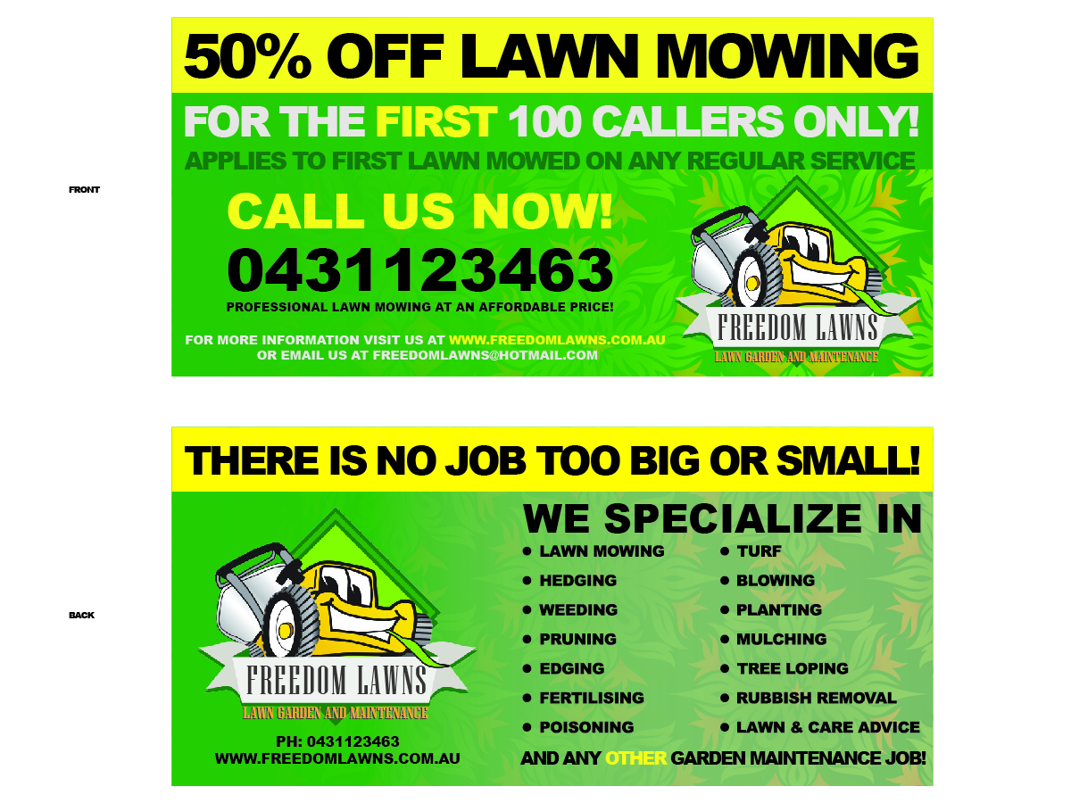 Flyer Design by Angelmichu for Freedom Lawns | Design #1034644