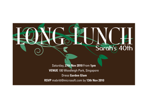 Sarah's 40th Invitation