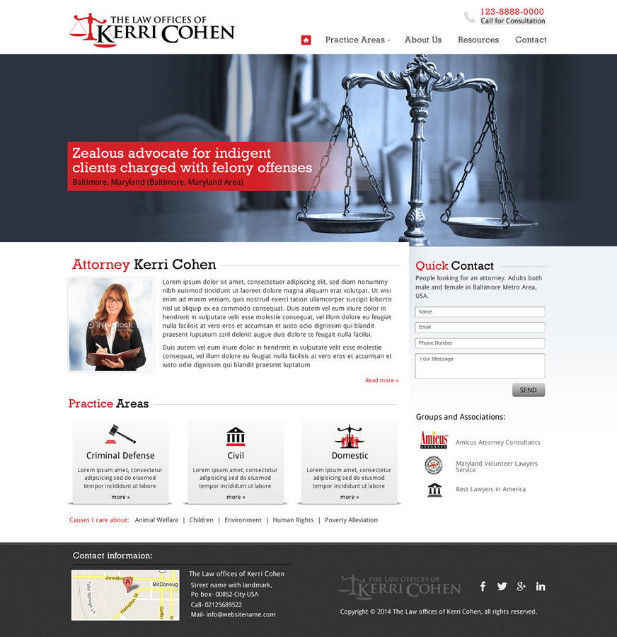 Web Design par SAC-D pour The Law Offices of Kerri Cohen | Design #3882351