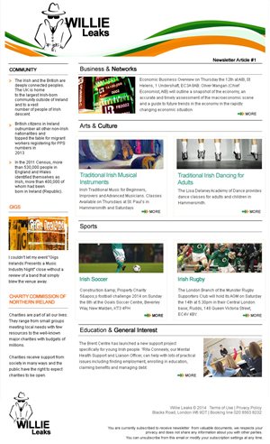 Newsletter Design by incisesolutions for Irish Arts UK | Design: #3924777
