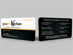 Diseño de Tarjeta de Presentación por Hardcore Design para Your Pro Kitchen Orlando | Diseño: #3904841
