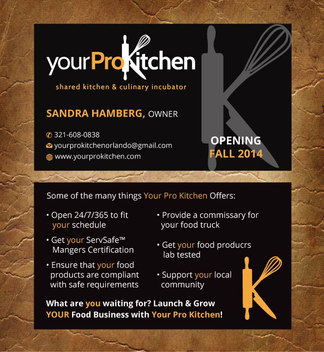 Visitenkarten-Design von Sandy1155 für Your Pro Kitchen Orlando | Design #3884367