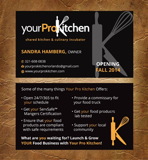 Visitenkarten-Design von Sandy1155 für Your Pro Kitchen Orlando | Design: #3884367