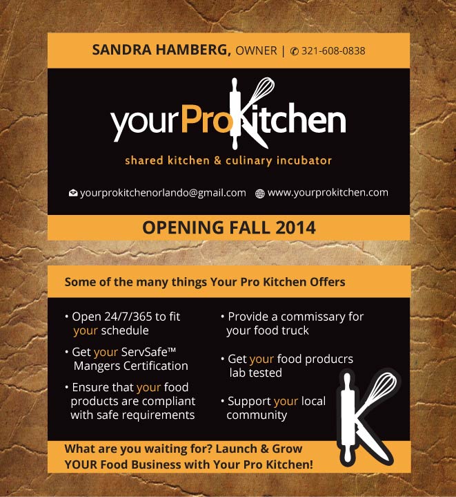 Business Card Design by Sandy1155 for Your Pro Kitchen Orlando | Design #3884409