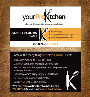 Visitenkarten-Design von Sandy1155 für Your Pro Kitchen Orlando | Design: #3884420