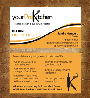 Visitenkarten-Design von Sandy1155 für Your Pro Kitchen Orlando | Design: #3884431