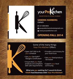 Visitenkarten-Design von Sandy1155 für Your Pro Kitchen Orlando | Design: #3884438