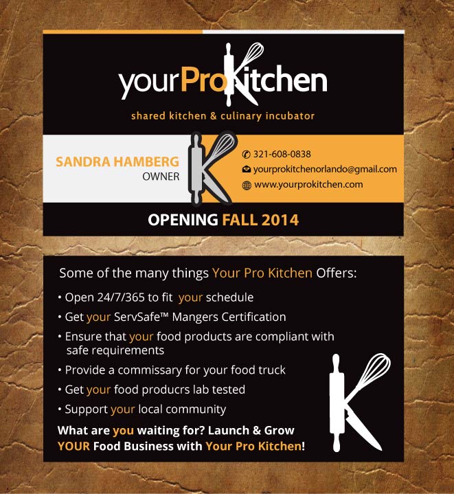 Design de Carte de Visite par Sandy1155 pour Your Pro Kitchen Orlando | Design #3884458