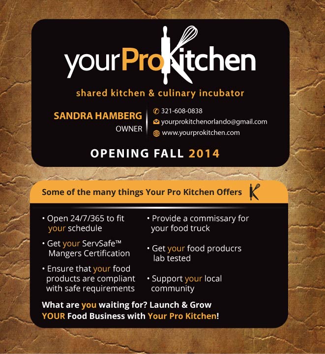 Business Card Design by Sandy1155 for Your Pro Kitchen Orlando | Design #3884476
