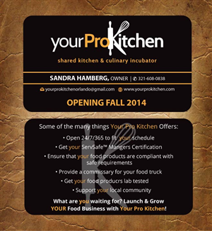 Business Card Design by Sandy1155 for Your Pro Kitchen Orlando | Design: #3884482