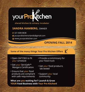 Business Card Design by Sandy1155 for Your Pro Kitchen Orlando | Design: #3884844