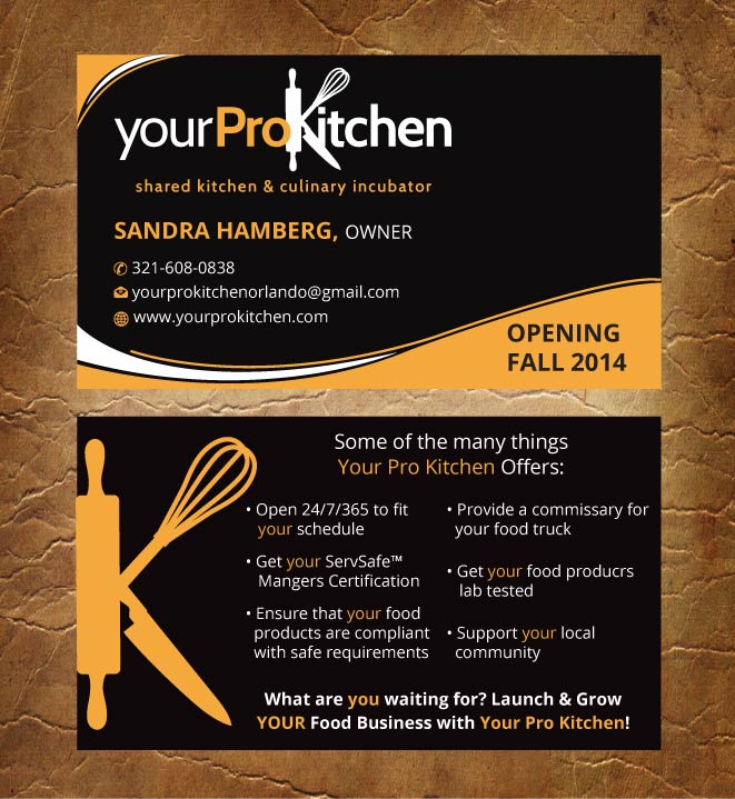 Design de Carte de Visite par Sandy1155 pour Your Pro Kitchen Orlando | Design #3884847