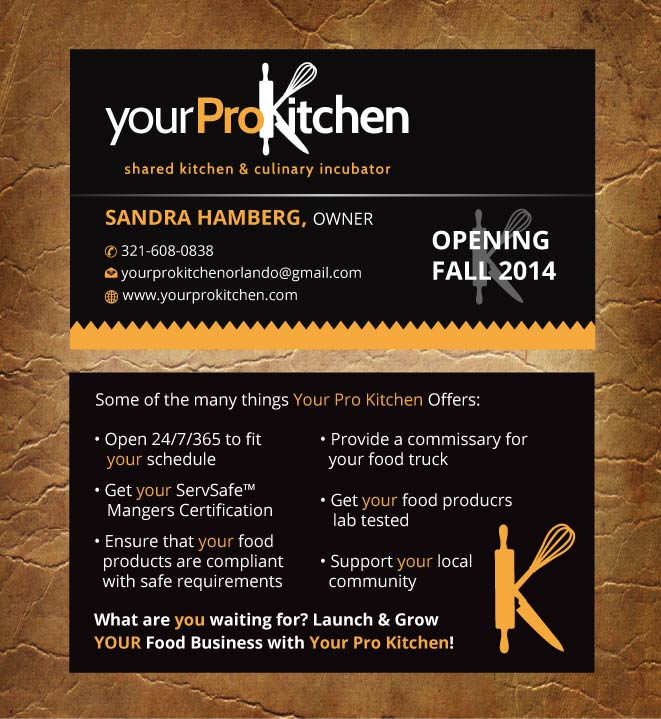 Design de Carte de Visite par Sandy1155 pour Your Pro Kitchen Orlando | Design #3884851