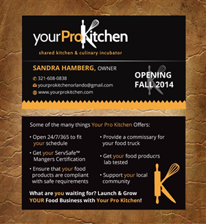 Business Card Design by Sandy1155 for Your Pro Kitchen Orlando | Design: #3884851