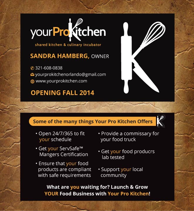 Design de Carte de Visite par Sandy1155 pour Your Pro Kitchen Orlando | Design #3884866