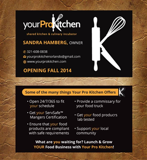 Business Card Design by Sandy1155 for Your Pro Kitchen Orlando | Design: #3884866