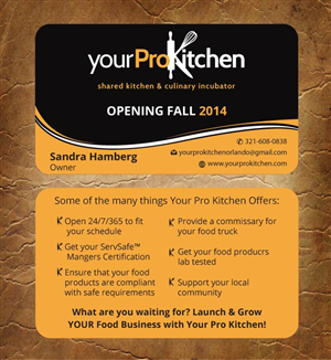 Business Card Design by Sandy1155 for Your Pro Kitchen Orlando | Design: #3884870