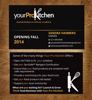 Business Card Design by Sandy1155 for Your Pro Kitchen Orlando | Design: #3884875