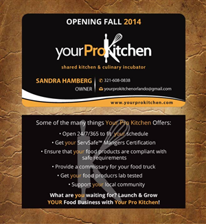 Business Card Design by Sandy1155 for Your Pro Kitchen Orlando | Design: #3884879