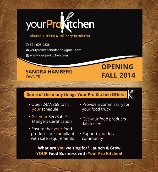 Design de Carte de Visite par Sandy1155 pour Your Pro Kitchen Orlando | Design #3884886