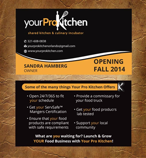 Business Card Design by Sandy1155 for Your Pro Kitchen Orlando | Design: #3884886